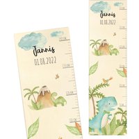 Messlatte Kinder Personalisiert, Individuelle Messleiste Kinderzimmer Mit Name Und Datum, Dinosaurier Dino Motiv Geschenk Zur Geburt Baby von Muckelmeister