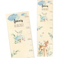 Messlatte Kinder Personalisiert, Individuelle Messleiste Kinderzimmer Mit Name Und Datum, Reh Waldwiese Schmetterlinge Vögel Geschenk Geburt Messlatte Kinder Personalisiert, Individuelle Messleiste Kinderzimmer Mit Name Und Datum, Reh Waldwiese Schmetterlinge Vögel Geschenk Geburt von Muckelmeister