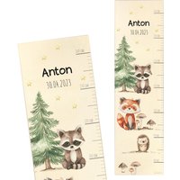 Messlatte Kinder Personalisiert, Individuelle Messleiste Kinderzimmer Mit Name Und Datum, Waldtiere Fuchs Igel Waschbär Geschenk Geburt Messlatte Kinder Personalisiert, Individuelle Messleiste Kinderzimmer Mit Name Und Datum, Waldtiere Fuchs Igel Waschbär Geschenk Geburt von Muckelmeister