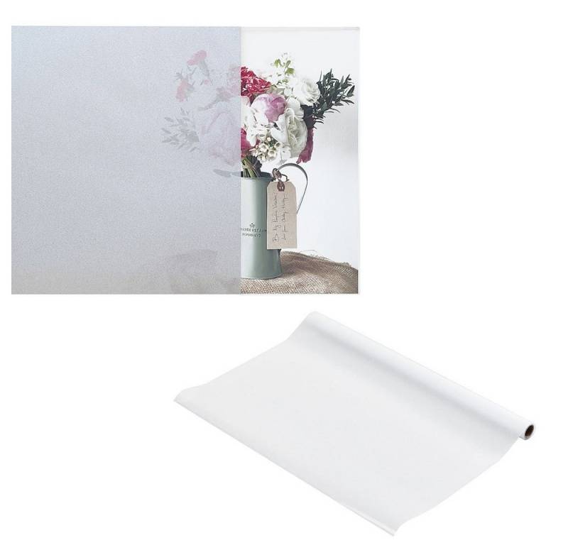 Mucola Fensterfolie Fensterfolie Sichtschutz Milchglas Sichtschutz Sonnenschutzfolie, halbtransparent, Strukturiert, selbstklebend von Mucola