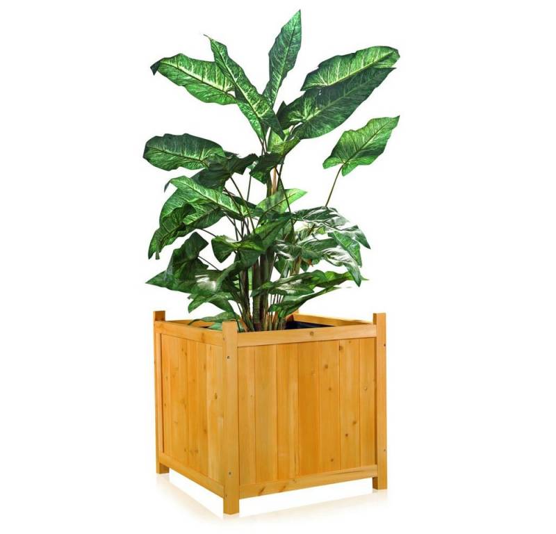 Mucola Blumentopf Blumenkübel 50x50cm Grau Pflanzkasten Blumentrog Blumentopf Übertopf (Stück, 1 St., Premium-Kübel), Innenbereich mit schwarzer Schutzfolie von Mucola