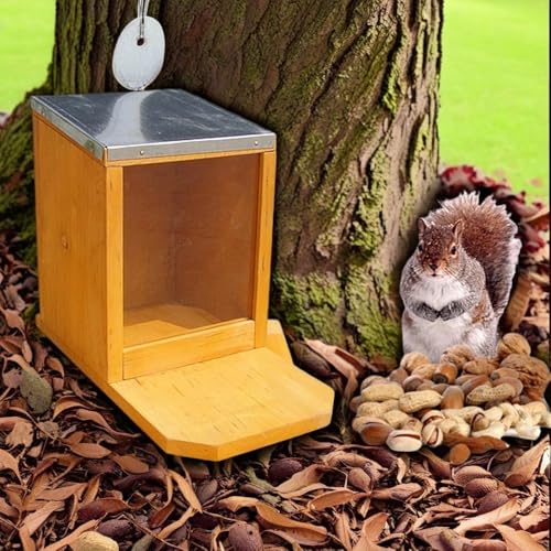 Mucola Eichhörnchen Futterhaus aus Holz 12x22x18cm Eichhörnchenfutterstation Mir großer Sitzplattform | aufklappbares Zinkdach | Futterautomat Futterspender Futterstelle Mucola Eichhörnchen Futterhaus aus Holz 12x22x18cm Eichhörnchenfutterstation Mir großer Sitzplattform | aufklappbares Zinkdach | Futterautomat Futterspender Futterstelle von Mucola