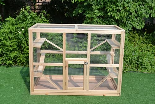 Mucola Freilauf 120x60x90cm Freilaufgehege Hasenstall Freigehege Holz Tiergehege Tierlaufstall aufklappbar Freilaufkäfig Kaninchenstall Kleintierstall von Mucola