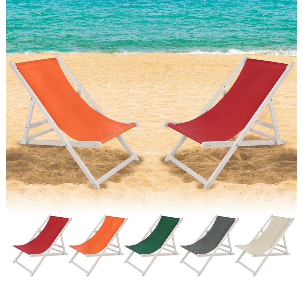 Mucola Gartenstuhl Strandliege klappbar Liegestuhl Gartenliege Sonnenliege Relaxliege (Stück, 1 St), inkl. Sicherung gegen ungewolltes Zusammenklappen von Mucola