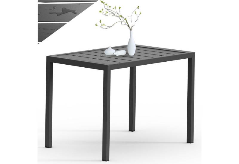 Mucola Gartentisch Outdoor Beistelltisch 46x35cm Aluminium Terrassentisch rechteckig (1-St., 1 Tisch), hitze- und wetterbeständig von Mucola