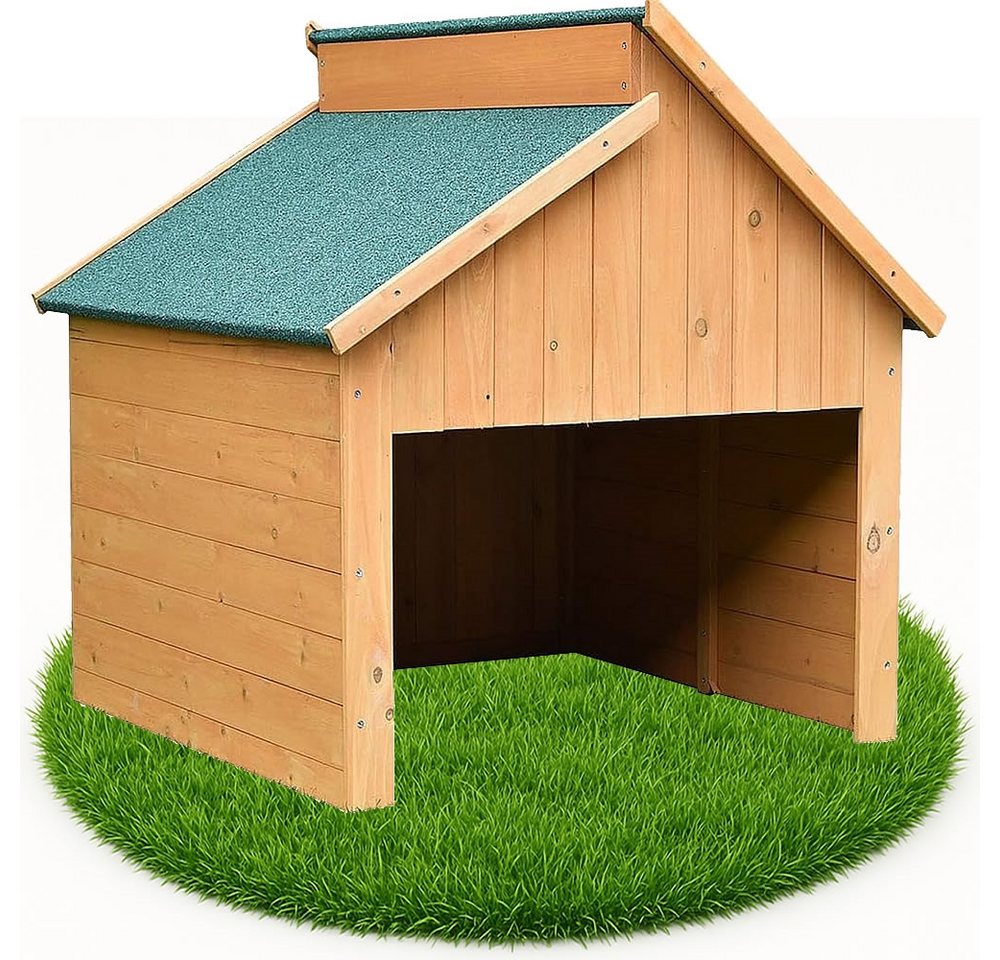 Mucola Mähroboter-Garage Rasenroboter Garagendach Carport Holzgarage Sonnenschutzdach, BxTxH: 85x85x82.5 cm, für Mähroboter, (Stück, 1-St., Mini-Garage), Großzügige Türöffnung von Mucola