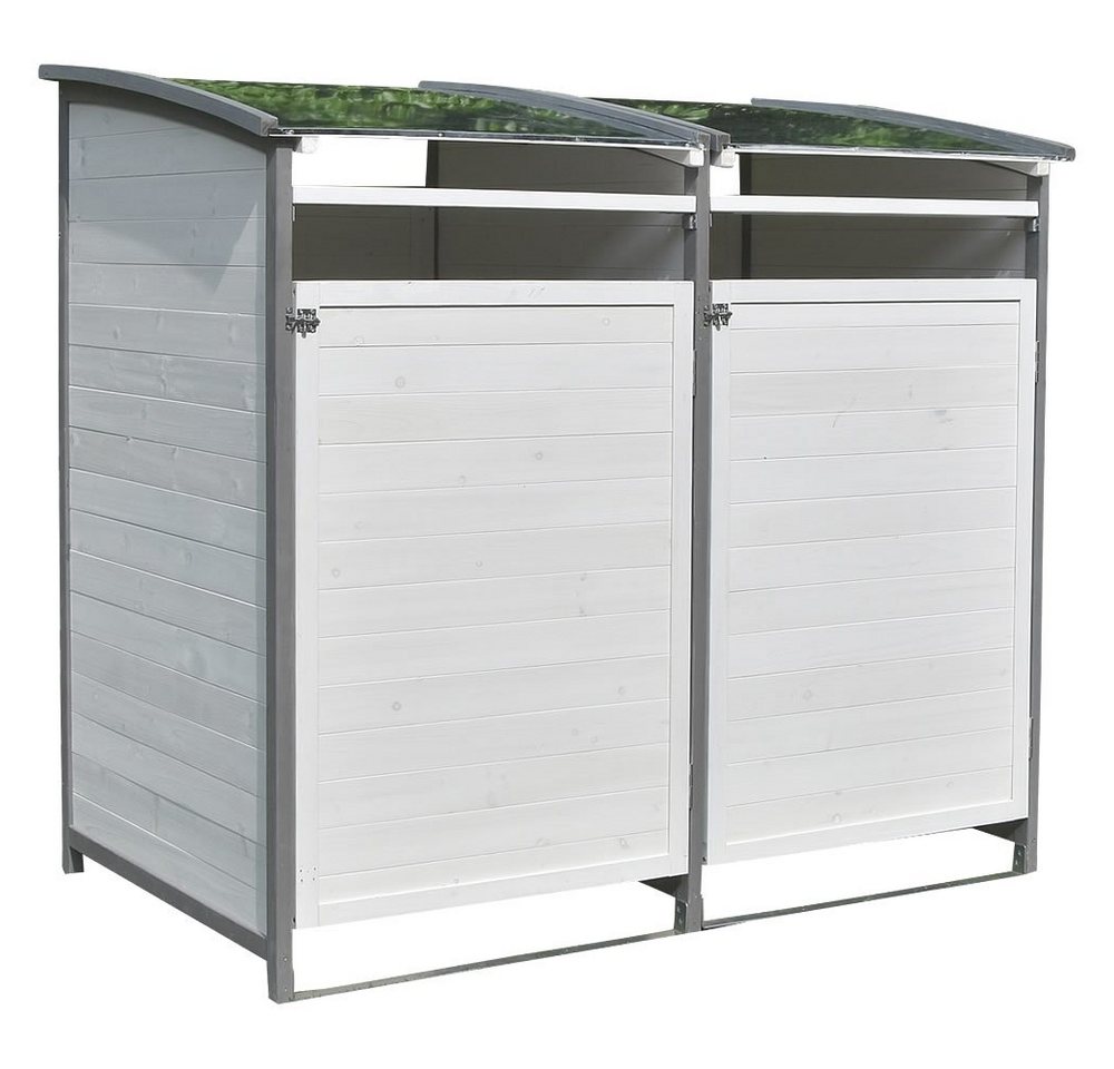 Mucola Mülltonnenbox Doppelbox für 2 Tonnen Mülltonnenverkleidung für 2x 120L oder 240L (Stück, 2 St), Witterungsbeständig von Mucola