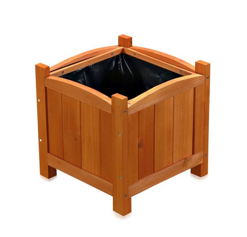 Mucola Pflanzkübel Blumentopf Blumenständer Blumenkasten eckig Deko Pflanztrog Holz (Stück, 1 St., Blumenständer), Fichtenholz von Mucola