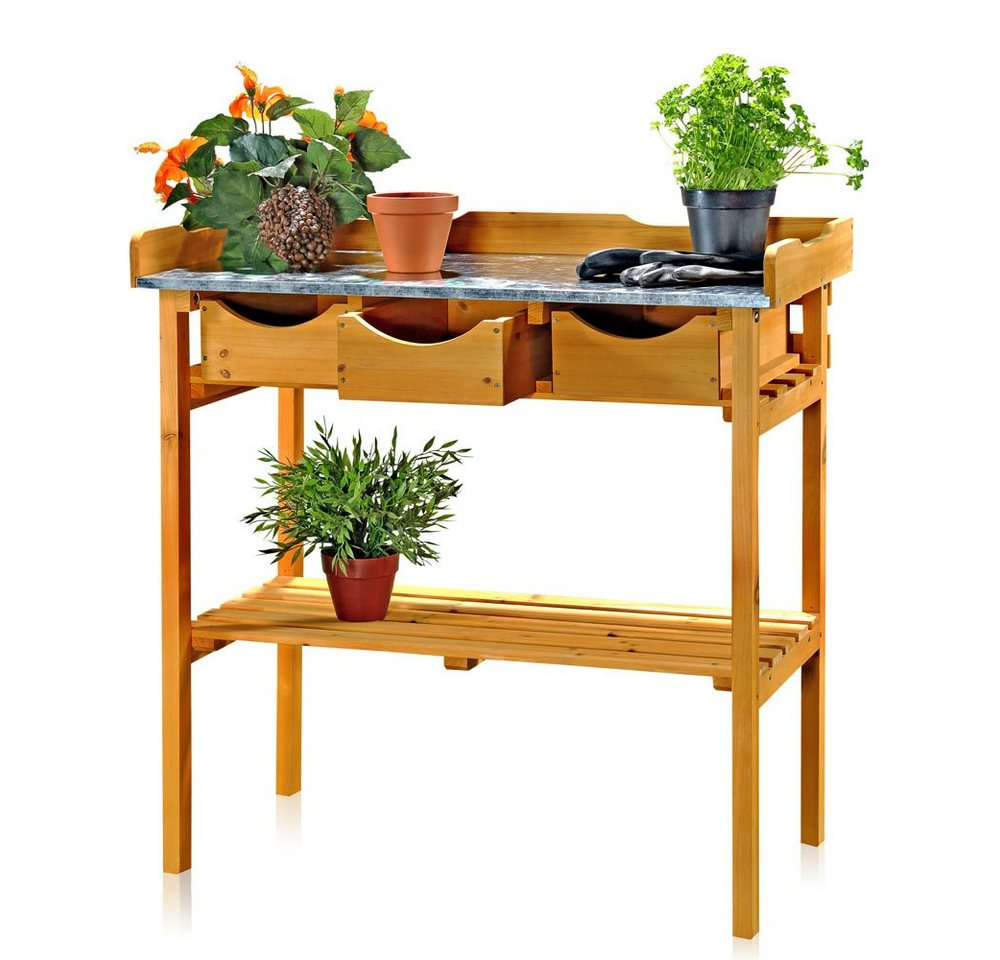 Mucola Pflanztisch Pflanztisch Arbeitstisch Blumentisch Gartentisch Gärtnertisch Tisch (4-St), hochwertiger Oberflächen-Platte von Mucola
