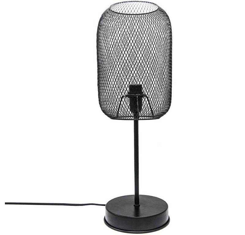 Mucola Tischleuchte Tischlampe Nachttischleuchte Drahtlampe Gitterlampe E14 Metall, Kippschalter, ohne Leuchtmittel, Tageslichtweiß, Kipp-Schalter von Mucola