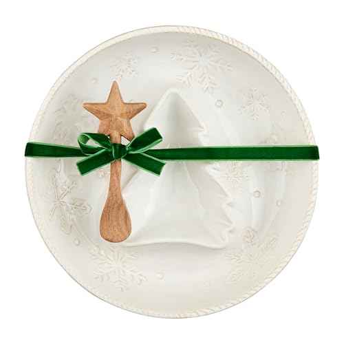Mud Pie 41800151 Snowflake Tree N Dip Chip- und Dipschalen, Steingut, Weiss/opulenter Garten Mud Pie 41800151 Snowflake Tree N Dip Chip- und Dipschalen, Steingut, Weiss/opulenter Garten von Mud Pie
