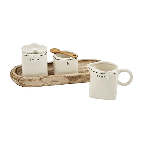 Mud Pie Cream & Sugar Set, White, 5" x 12" von Mud Pie