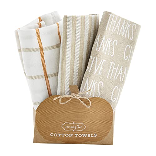 Mud Pie Handtuch-Set mit 3 Handtüchern Give Thanks, 66 x 41,9 cm von Mud Pie