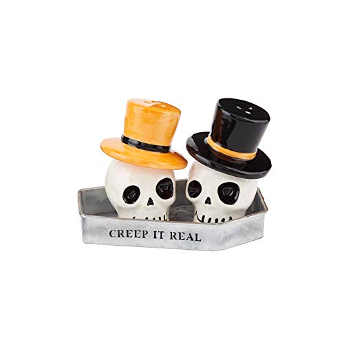 Mud Pie Salz- und Pfefferstreuer Halloween Totenkopf, 3-teiliges Set Mud Pie Salz- und Pfefferstreuer Halloween Totenkopf, 3-teiliges Set von Mud Pie