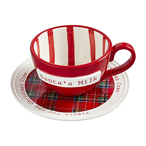 Mud Pie Santa Christmas Milk Mug & Cookie Plate, mug 8 oz | plate 6 1/2" dia von Mud Pie