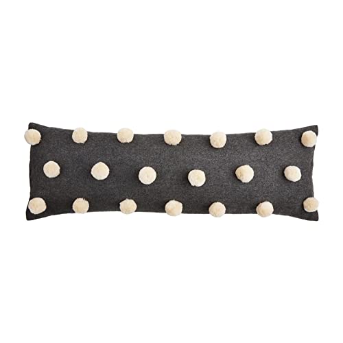 Mud Pie Schwarze Pompon-Kissen, Lendenwirbelsäule von Mud Pie