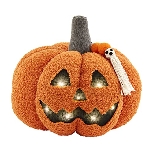 Mud Pie Sherpa Jack-o-Lantern Kissen, 20,3 x 22,9 cm, Orange von Mud Pie