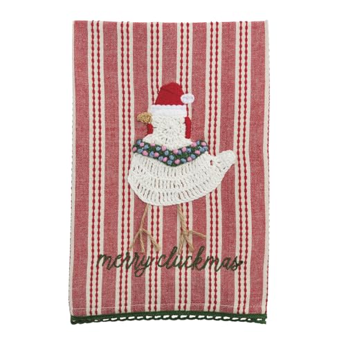 Mud Pie Weihnachtliches Huhn-Handtuch mit Bauernhof von Mud Pie
