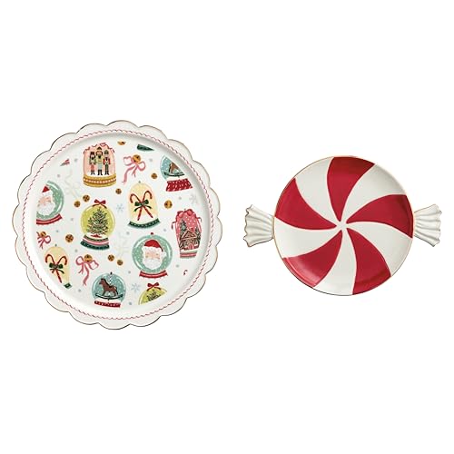 Mud Pie Weihnachtliches Süßigkeiten-Teller-Set von Mud Pie