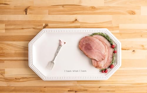 Mud Pie Weihnachts-Schinkenplatte und Gabel Set von Mud Pie