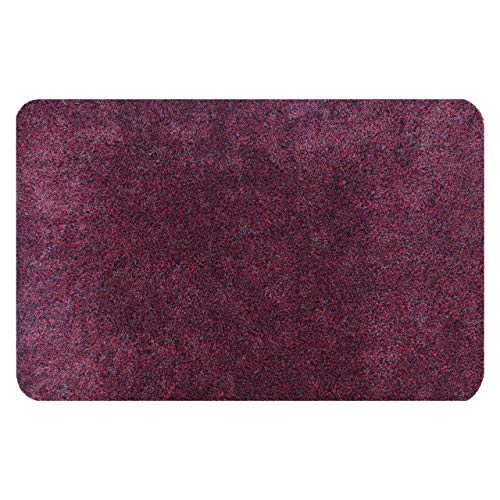 MUD STOPPER Worsley Duschmatte Super Soft Feel Maschinenwaschbar, rutschfeste Fußmatte für Zuhause/Büro-100 Rot, Polyester Waschbares Vinyl, 50 x 80 cm von MUD STOPPER