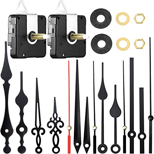 Mudder 2 Stück Hoch Drehmoment Lange Welle Uhrwerk Bewegung Mechanismus mit 5 Verschiedenen Paaren Hände DIY Uhr Reperatur Teile Ersatz (28 mm/ 1,1 Zoll) von Mudder