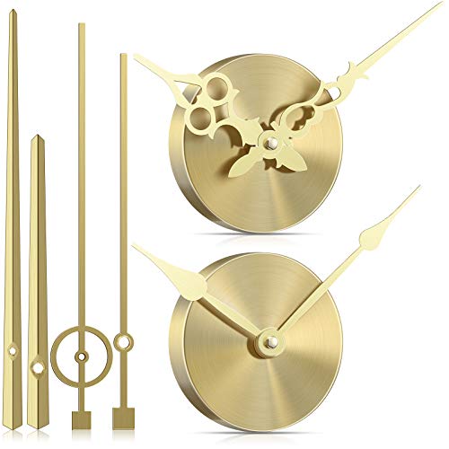 3D Uhrwerke DIY Große Quarz Wanduhr Mechanismus Ersatz mit 4 Paar Zeiger Uhrwerk Kit für Uhr Reparatur DIY Haus Kunst Dekor (Gold) von Mudder