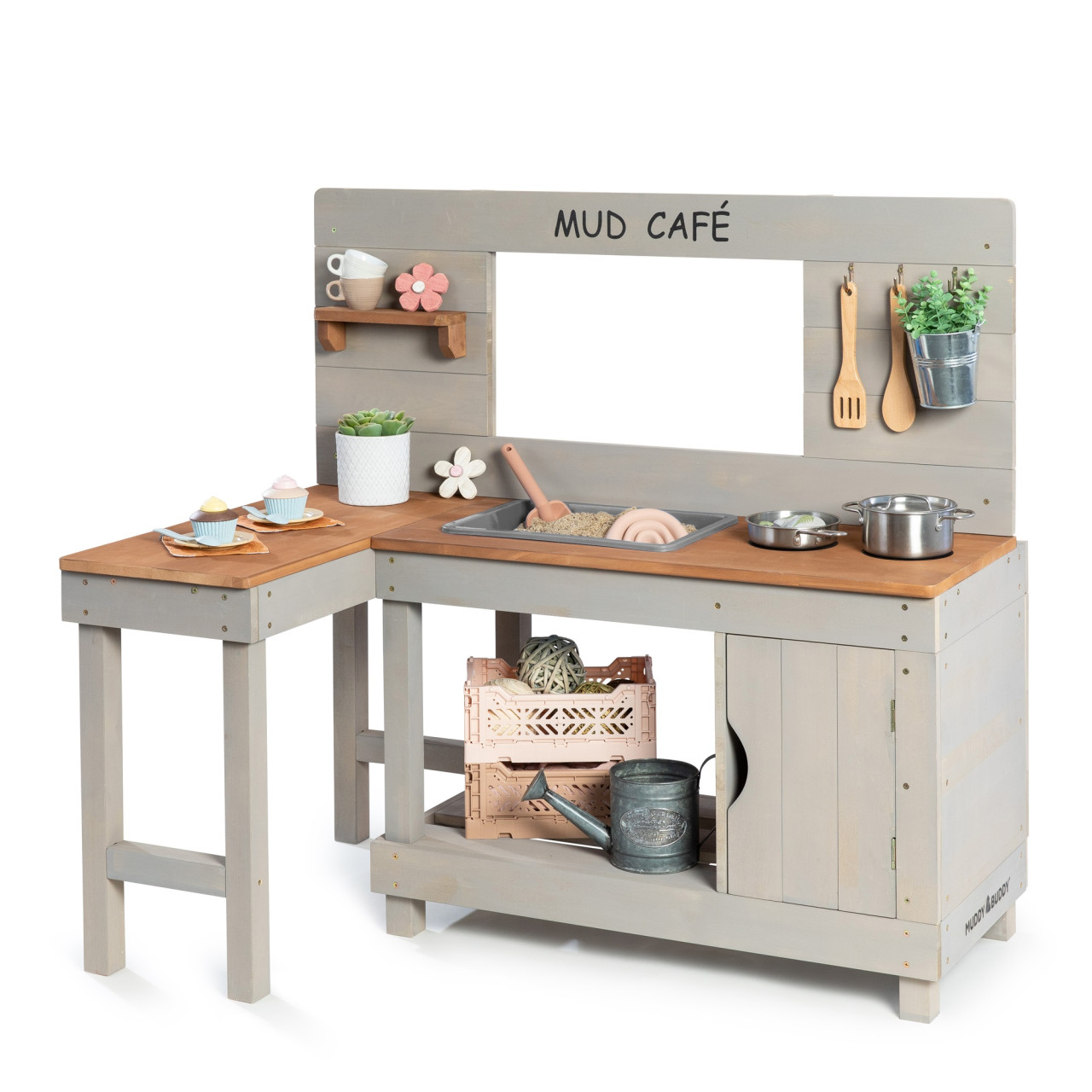Muddy Buddy Matschküche Mud Café warmgrau 110 x 71,5 x 100 cm Muddy Buddy Matschküche Mud Café warmgrau 110 x 71,5 x 100 cm von Muddy Buddy