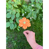 Orange Blumen, Handgemachte Keramikblumen, Einweihungsparty, Gartendeko, Künstliche Blume, Gänseblümchen, Sonnenblume, Weihnachtsgeschenk von MuddyCeramicArt