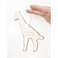 Handgefertigte Benutzerdefinierte Porzellan Urlaub Dekorationen Giraffe Personalisierte Ornament Maßgeschneiderte Handgemachte Weihnachtsbaum Dekor von MuddyHeart