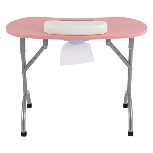 Mudshape Versatile Klappbarer Nageltisch, tragbarer Mobile Nageltisch, Beauty Salon Zubehörteile mit Lüfter rosa von Mudshape