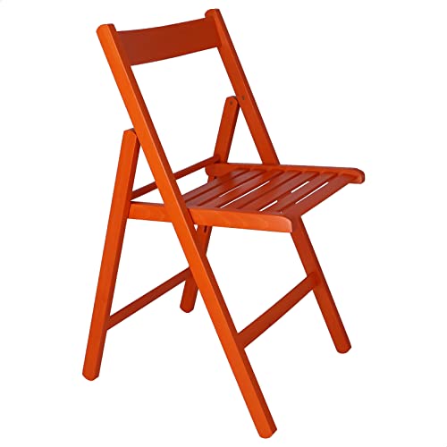 Mueblear 19016 Klappstuhl aus Holz, 43 x 46 x 79 cm orange von Mueblear