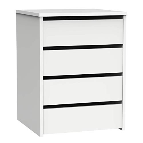 Muebles Pitarch | Kommode 4 Schubladen, Hochglanz Weiß, 63,5x46x45 cm (Höhe x Breite x Tiefe), Kollektion Tibet von MUEBLES PITARCH