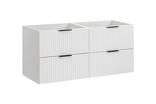 Adel Weiß Doppel Waschbeckenunterschrank 120 cm Mit Aufsatz- oder Einbaubecken Hängender Badmöbel (Nur Möbel) von Muebles Slavic