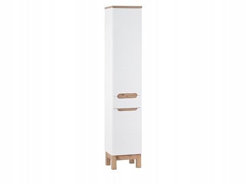 Muebles Slavic Badezimmerschrank, stehend, 2 Schränke, 1 Schublade, 187 cm, Alpinweiß, poliert – Badezimmermöbel von Muebles Slavic