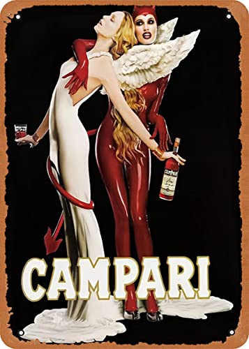 Muecddoa Campari Vintage Poster – Campari Kunstdruck – Campari Vintage Werbung Poster Retro Kunstwerk Poster Wandkunst Dekor Metallschild – 20,3 x 30,5 cm von Muecddoa