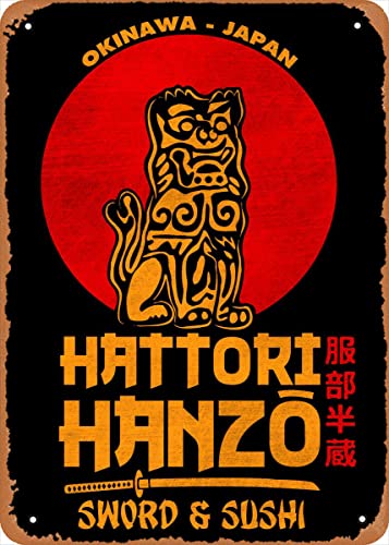 Muecddoa Filmposter Retro Metallschild Hattori Hanzo Japan Kollektion Wandkunst Dekor Metallschild – 20,3 x 30,5 cm von Muecddoa