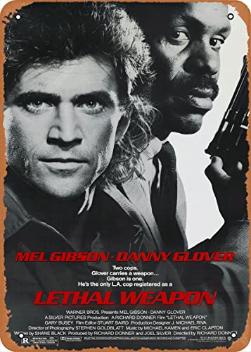 Muecddoa Filmposter Retro Metallschild Lethal Weapon Filme Wandkunst Dekor Metallschild – 20,3 x 30,5 cm von Muecddoa