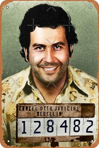 Muecddoa Vintage-Poster, 20,3 x 30,5 cm – Pablo Escobar, Retro-Vintage-Blechschild für Zuhause, Bar, Pub, Garage, Dekoration, Geschenke von Muecddoa