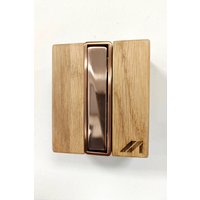 Flap2Cube Garderobenhaken Eiche Massiv Klapphaken Rosegold von MueckeGmbH