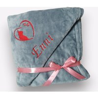Katze Personalisierte Decke, Bestickte Namensdecke, Kitten Geschenk, Katzendecke, Haustiere, Tiere, Katzenspielzeug, 11 Farben, 70x100, 130x150 von MueggenStick
