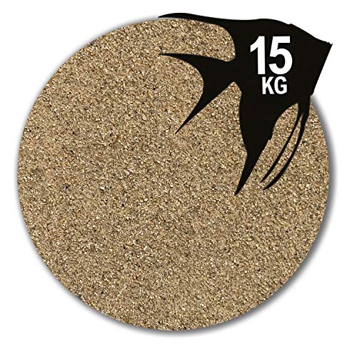 Anbobo Müller GmbH 15 kg Aquariumsand beige Aquariumkies Natur feuergetrocknet und gerundet 25 Körnungen (0,1-0,6 mm) von Anbobo