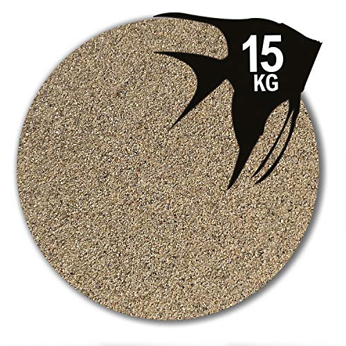 Anbobo Müller GmbH 15 kg Aquariumsand beige Aquariumkies Natur feuergetrocknet und gerundet 25 Körnungen (0,3-0,8 mm) von Anbobo