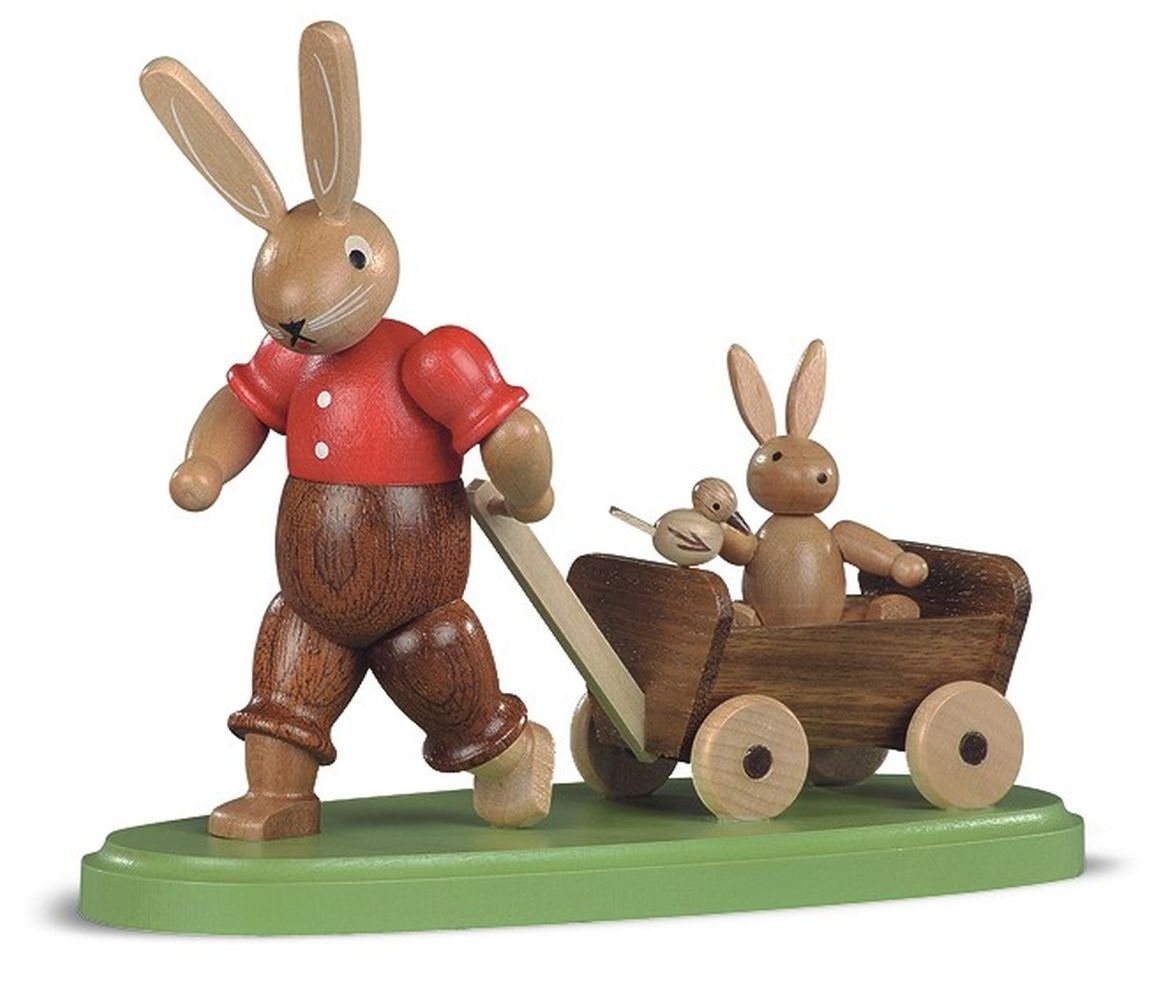 Müller Kleinkunst GmbH Seiffen Osterhase Osterfigur Hasenvater mit Kind auf Bollerwagen farbig lassiert klein H Müller Kleinkunst GmbH Seiffen Osterhase Osterfigur Hasenvater mit Kind auf Bollerwagen farbig lassiert klein H von Müller Kleinkunst GmbH Seiffen