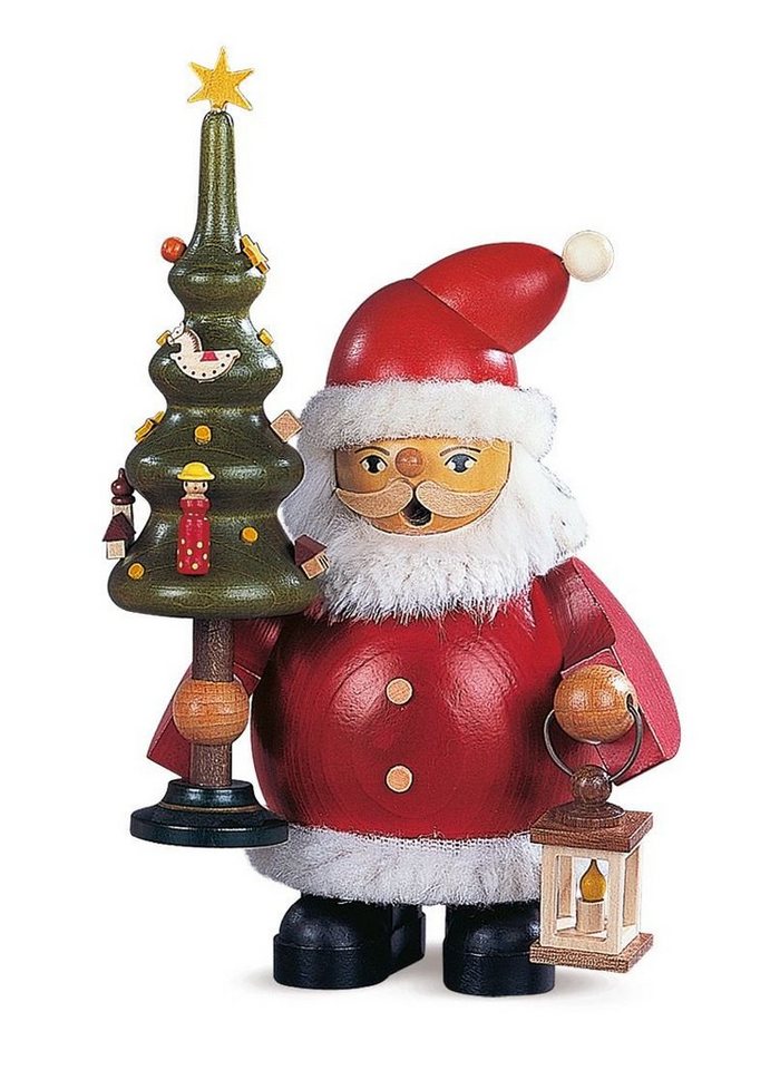Müller Kleinkunst GmbH Seiffen Räuchermännchen Räucherfigur Räuchermann klein Weihnachtsmann mit Baum (BxH):13x16cm von Müller Kleinkunst GmbH Seiffen