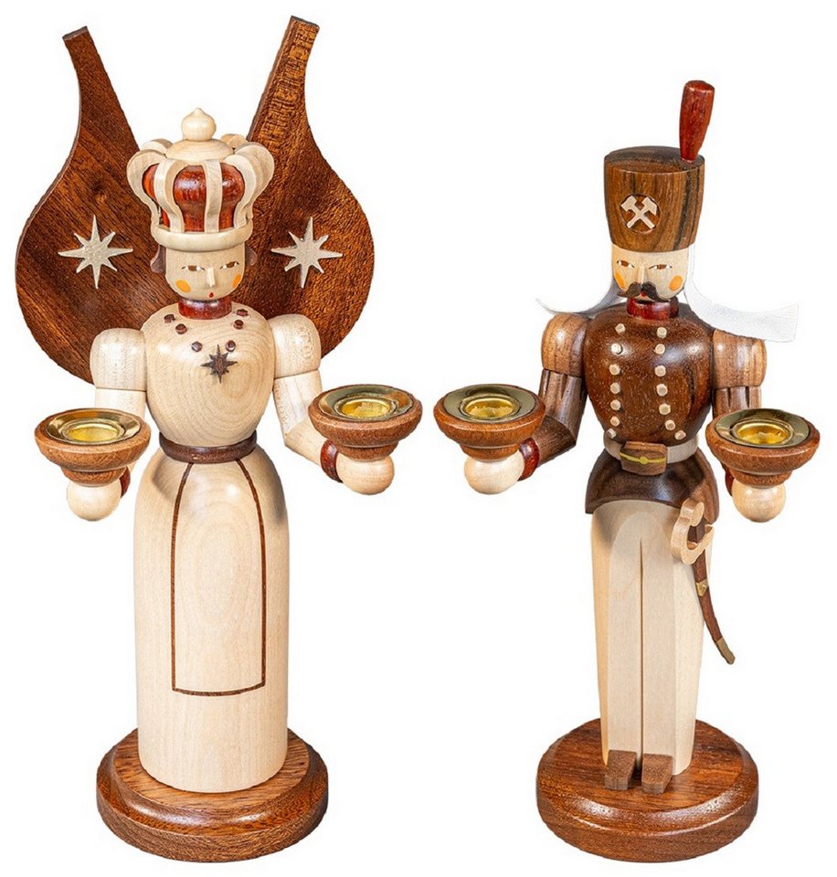 Müller Kleinkunst GmbH Seiffen Weihnachtsfigur Müller Engel und Bergmann natur (1 St), Handarbeit aus dem Erzgebirge von Müller Kleinkunst GmbH Seiffen