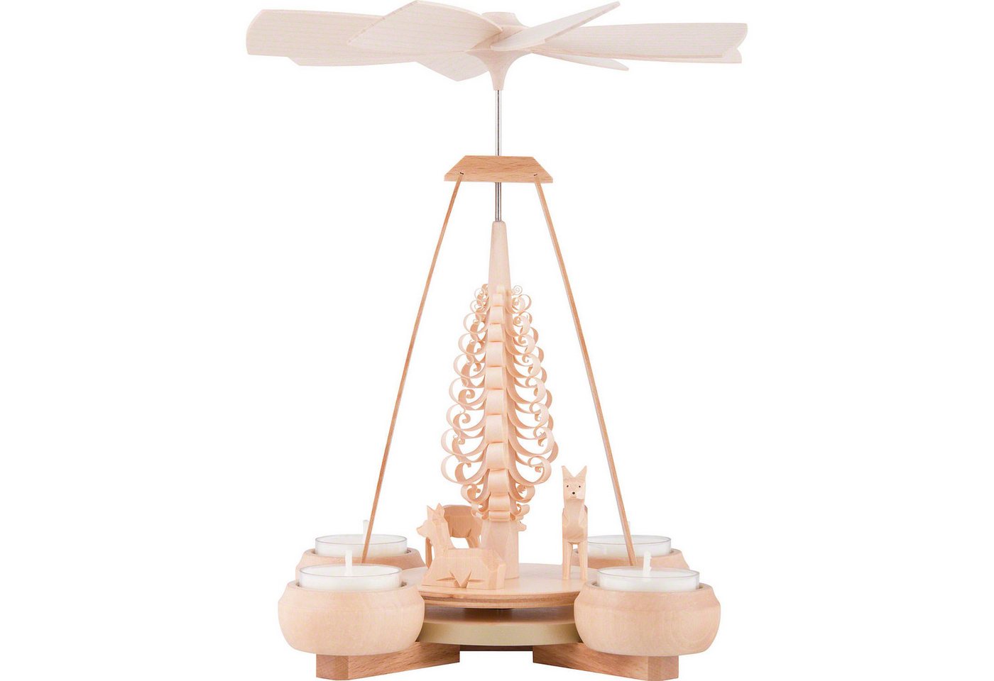 Müller Kleinkunst GmbH Seiffen Weihnachtspyramide 1-stöckige Pyramide Rehe geschnitzt (24cm) von Müller Kleinkunst von Müller Kleinkunst GmbH Seiffen