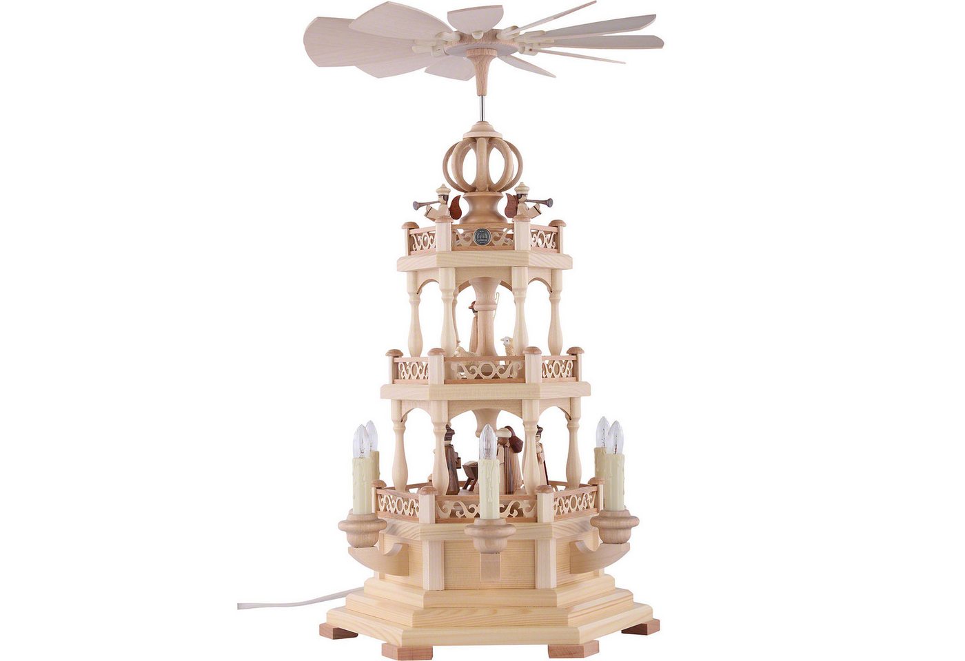 Müller Kleinkunst GmbH Seiffen Weihnachtspyramide 3-stöckige Pyramide Heilige Geschichte - 50cm - 230 V Elektromotor von Müller Kleinkunst GmbH Seiffen Weihnachtspyramide 3-stöckige Pyramide Heilige Geschichte - 50cm - 230 V Elektromotor von von Müller Kleinkunst GmbH Seiffen
