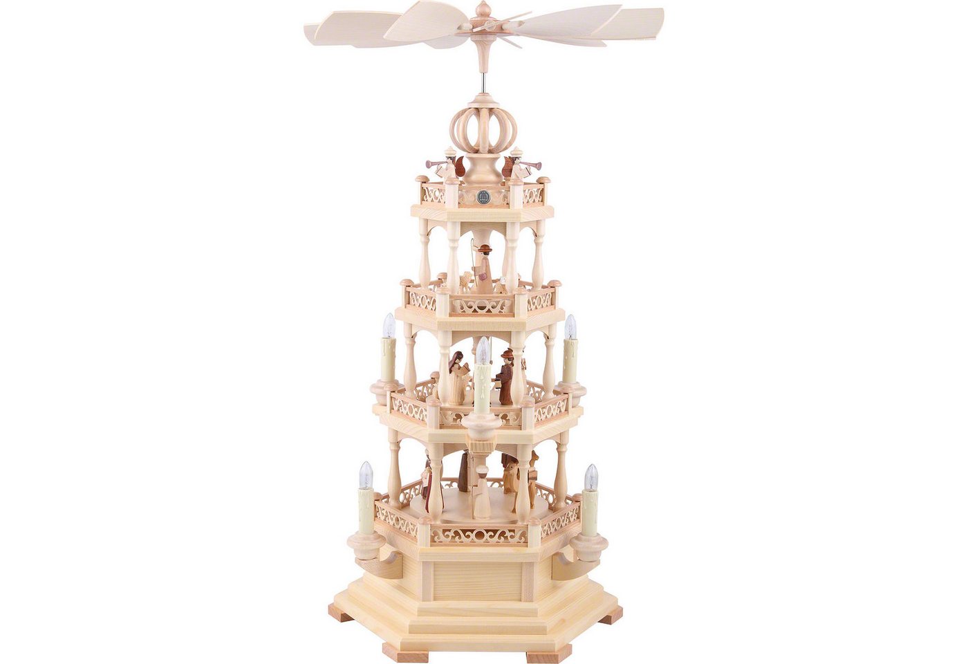 Müller Kleinkunst GmbH Seiffen Weihnachtspyramide 4-stöckige Pyramide Heilige Geschichte - 64cm - 230 V Elektromotor von Müller Kleinkunst GmbH Seiffen Weihnachtspyramide 4-stöckige Pyramide Heilige Geschichte - 64cm - 230 V Elektromotor von von Müller Kleinkunst GmbH Seiffen