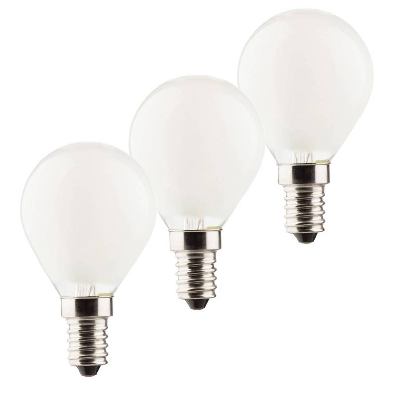 LED-Tropfenlampe E14 3W 2.700K 3erSet 470lm matt von Müller-Licht